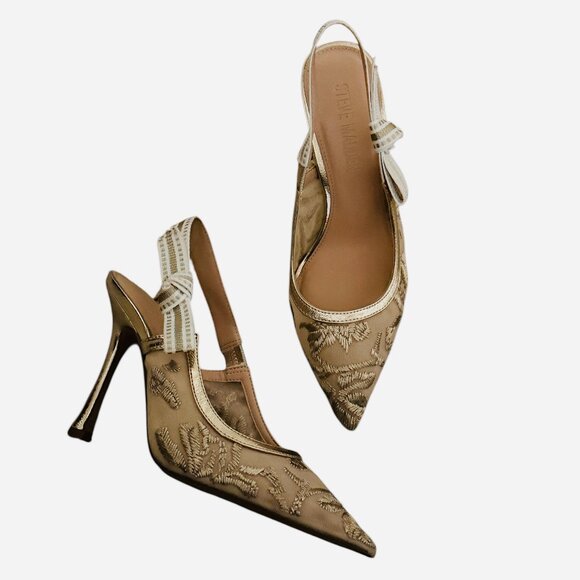 Steve Madden BRI Gold Multi Slingback Heels - Picture 2 of 8